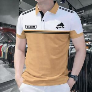 PK Cotton Polo Shirt For Men’s [New SP White/Biscuit ]