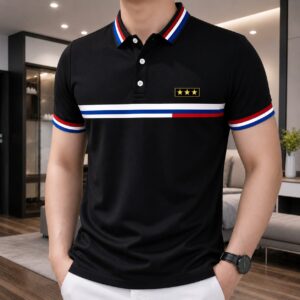 PK Cotton Polo Shirt For Men’s [New 3 Star Black ]