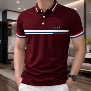 PK Cotton Polo Shirt For Men’s [New 3 Star Meroon ]