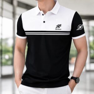 PK Cotton Polo Shirt For Men’s [Athentic White/Black]