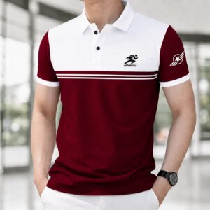 PK Cotton Polo Shirt For Men’s [Athentic White/Meroon]